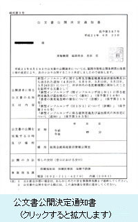 公文書公開決定通知書