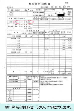 旅行命令（依頼）書