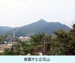 西面する立花山