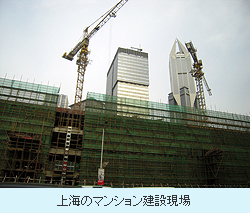 上海のマンション建設現場