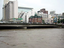 氾濫する那珂川