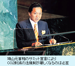 鳩山元首相のサミット宣言によりCO2削減の法規制が厳しくなるのは必至