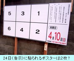 24日（告示）に貼られるポスターは２枚？