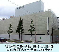 現在解体工事中の福岡銀行北九州本部