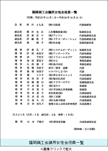 福岡商工会議所女性会役員一