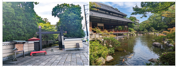 （左）友泉亭公園　（右）友泉亭公園内の日本庭園