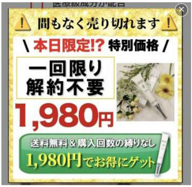 VERIFYの広告例（消費者庁の発表資料より）