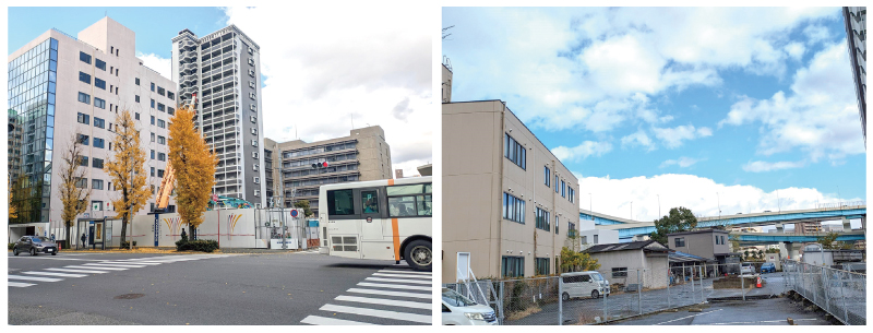 左：（仮称）博多駅東オフィス　右：（仮称）グランフォーレ石城町Ⅱ